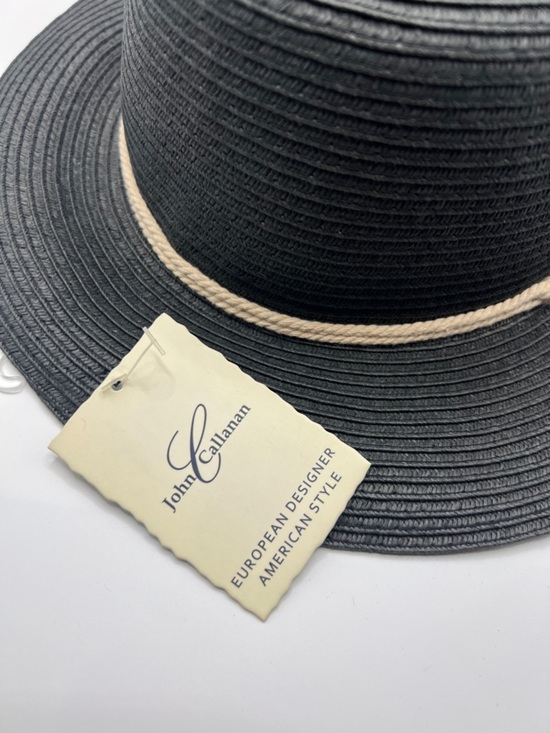 046. John Callanan Black Wide-Brim Sun Hat with Cream Rope Accent main image 5